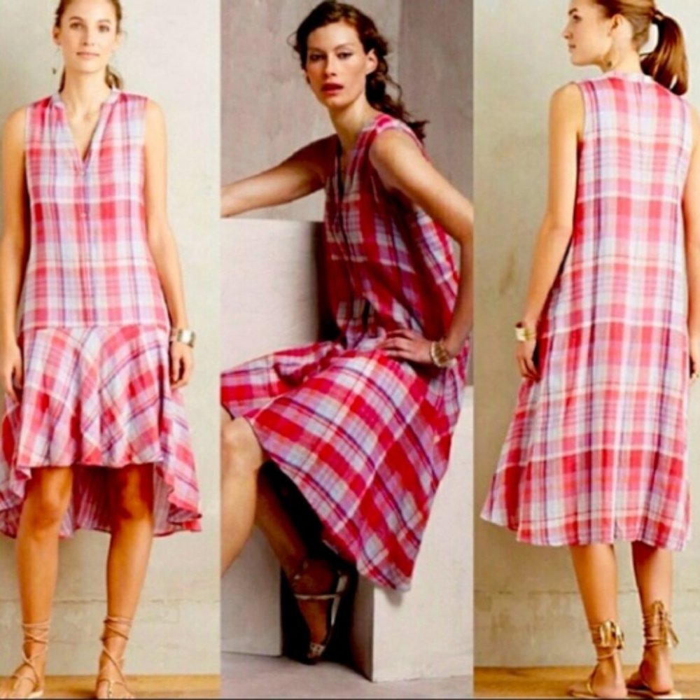 MAEVE x Anthropologie pippa plaid sun dress casual